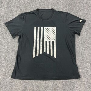 Adidas Shirt Mens XL Black USA Flag Graphic Tagless Tee Patriotic Casual